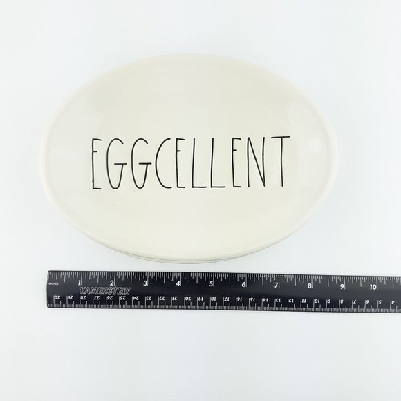 Rae Dunn Eggcellent Snack Dessert Plate Set Of 2 - Picture 7 of 11